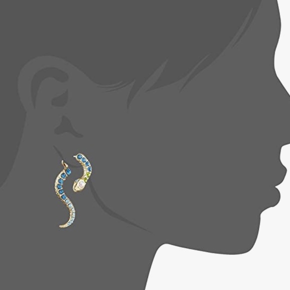 Betsey Johnson Pave Crystal Snake Earrings - Picture 2 of 7